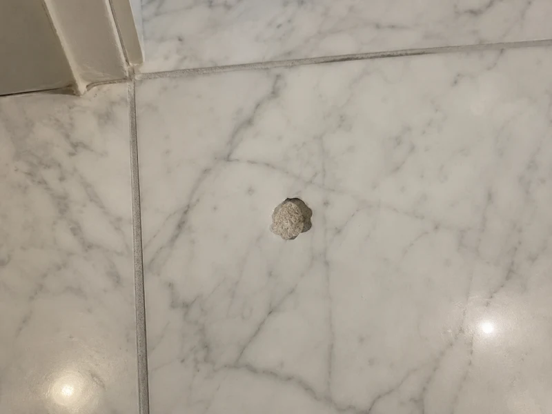 Cracked floor tile