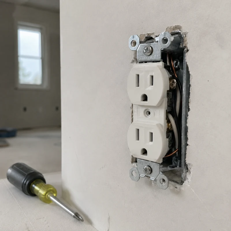 Outlet missing cover plate